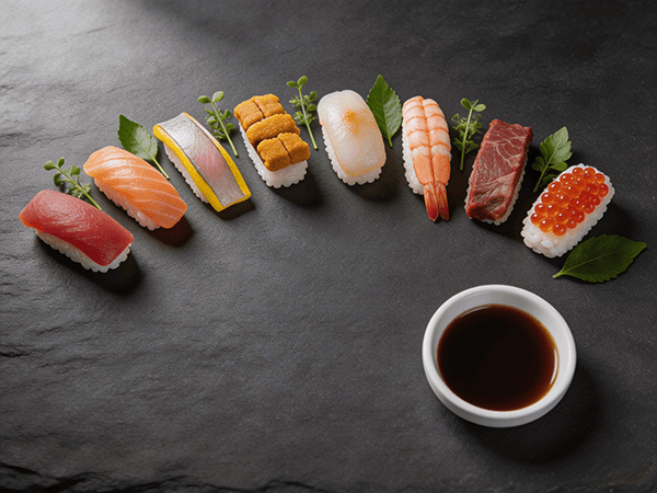 Omakase Sushi Platter Overhead