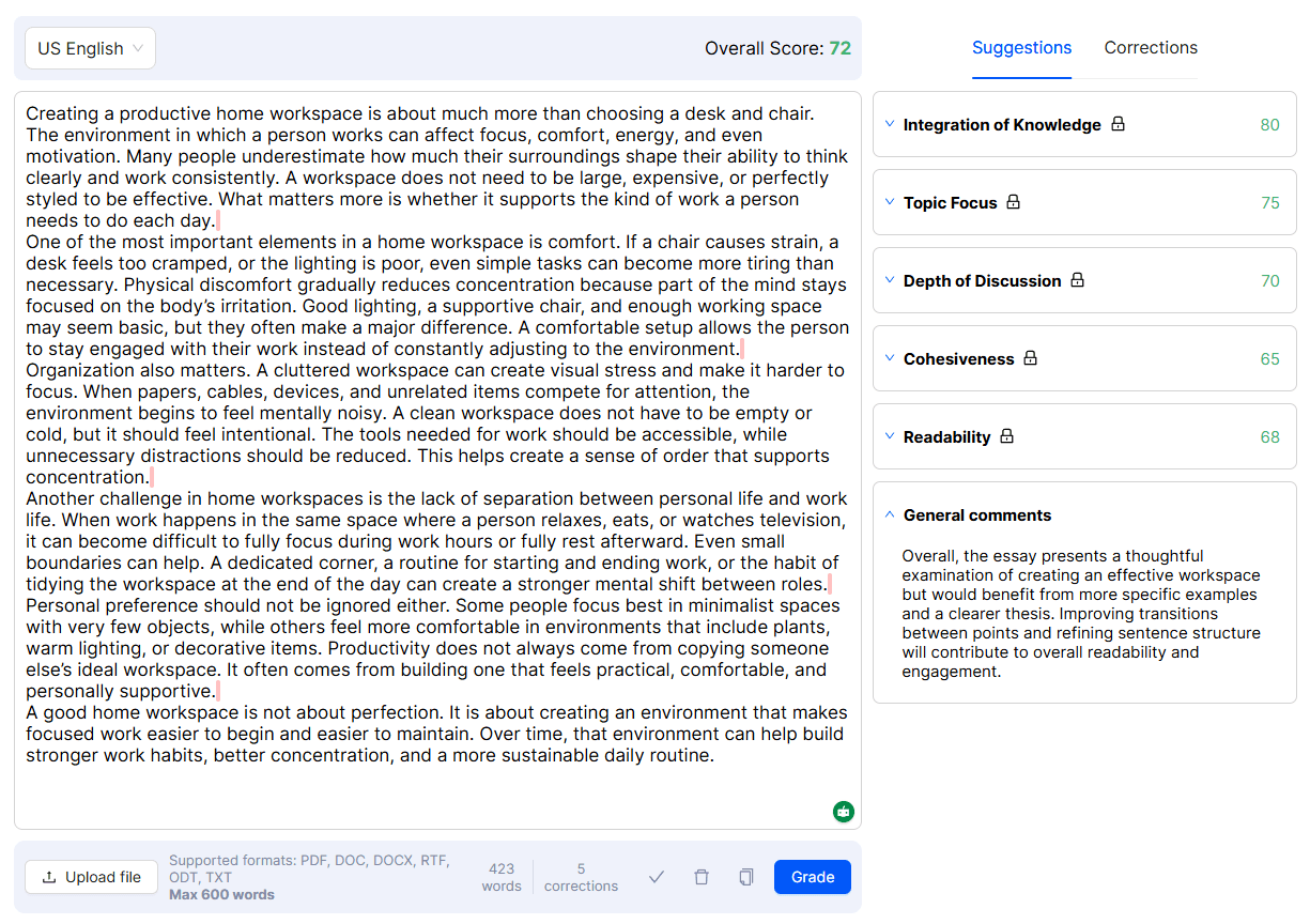 Textero AI Essay Grader