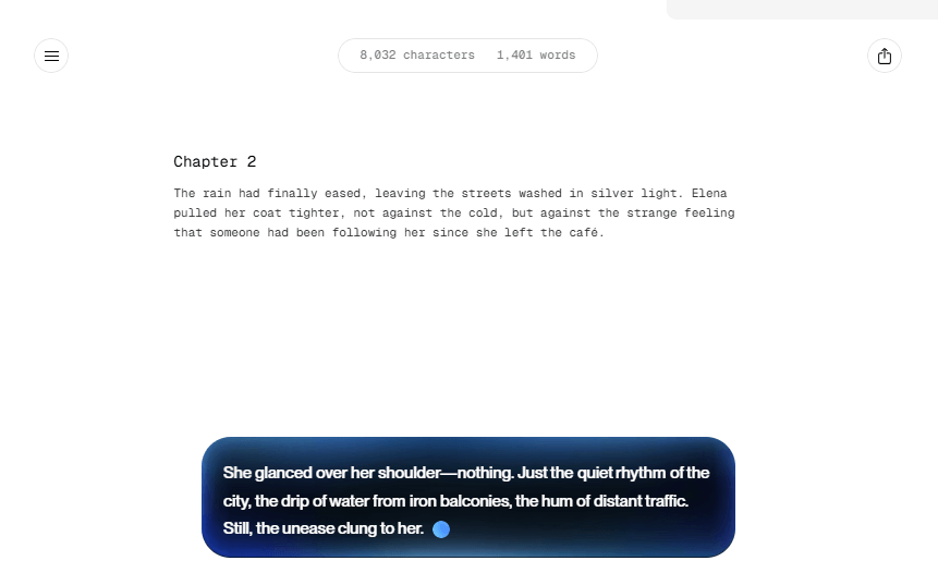 Aqua Voice Chapter Writing