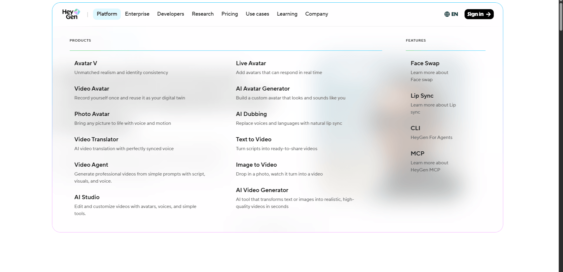 HeyGen Products and Models