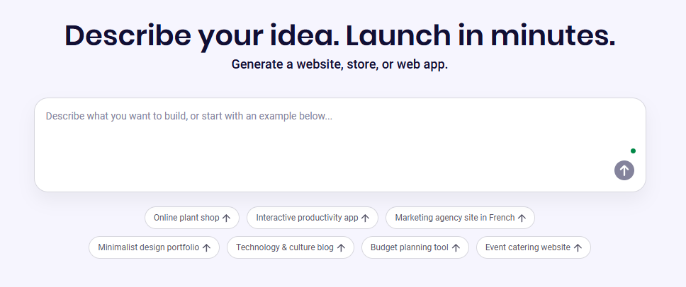 B12 AI website generation prompt screen