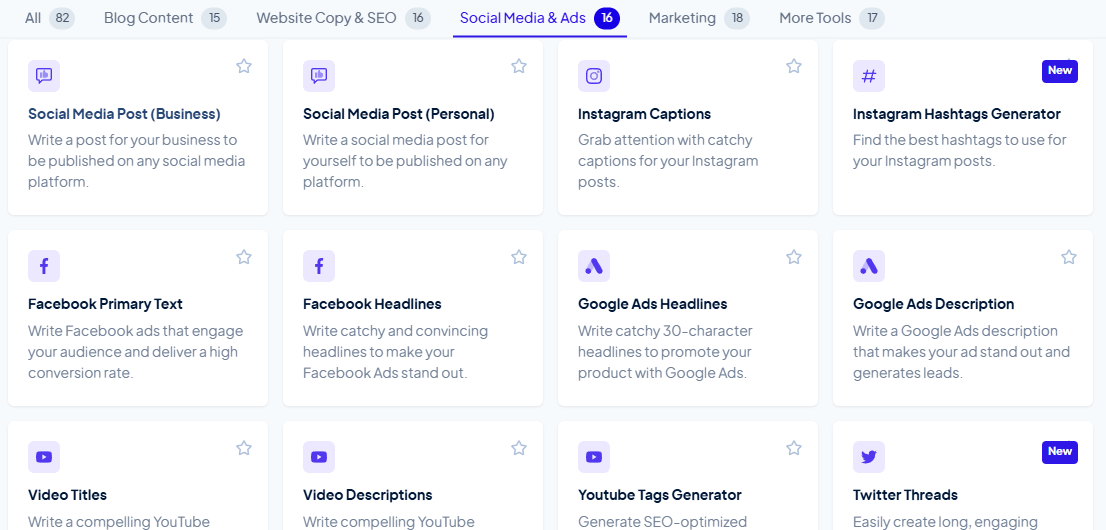 Copymatic Social Media and Ads Tools