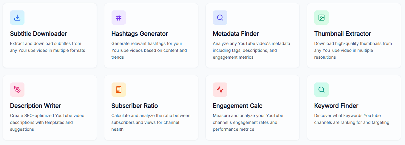 VidStats Free YouTube Tools