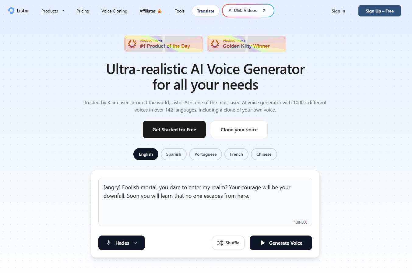 Listnr Homepage