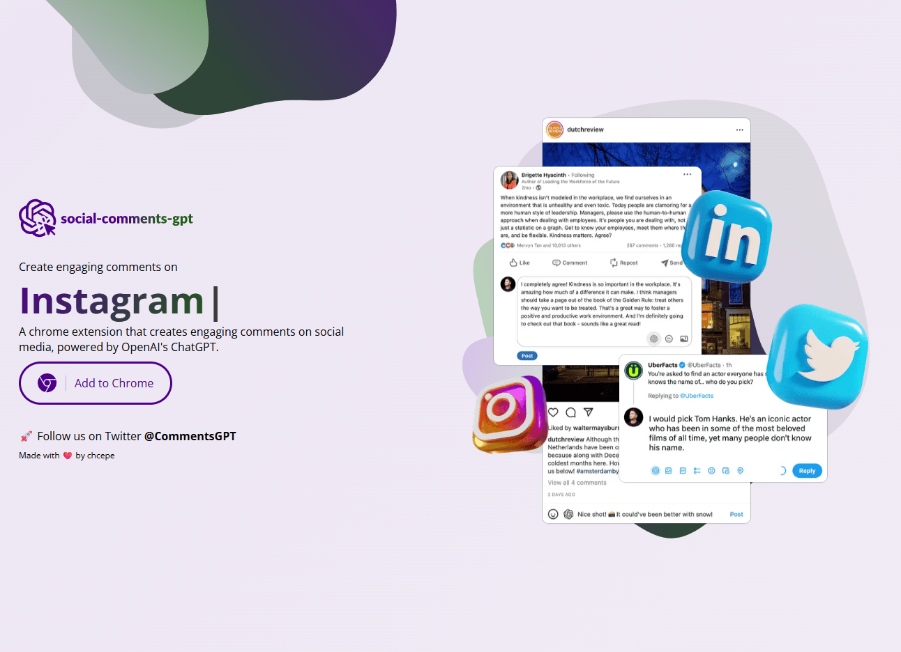 Social Comments GPT Homepage