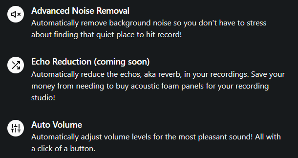 Audo AI feature list
